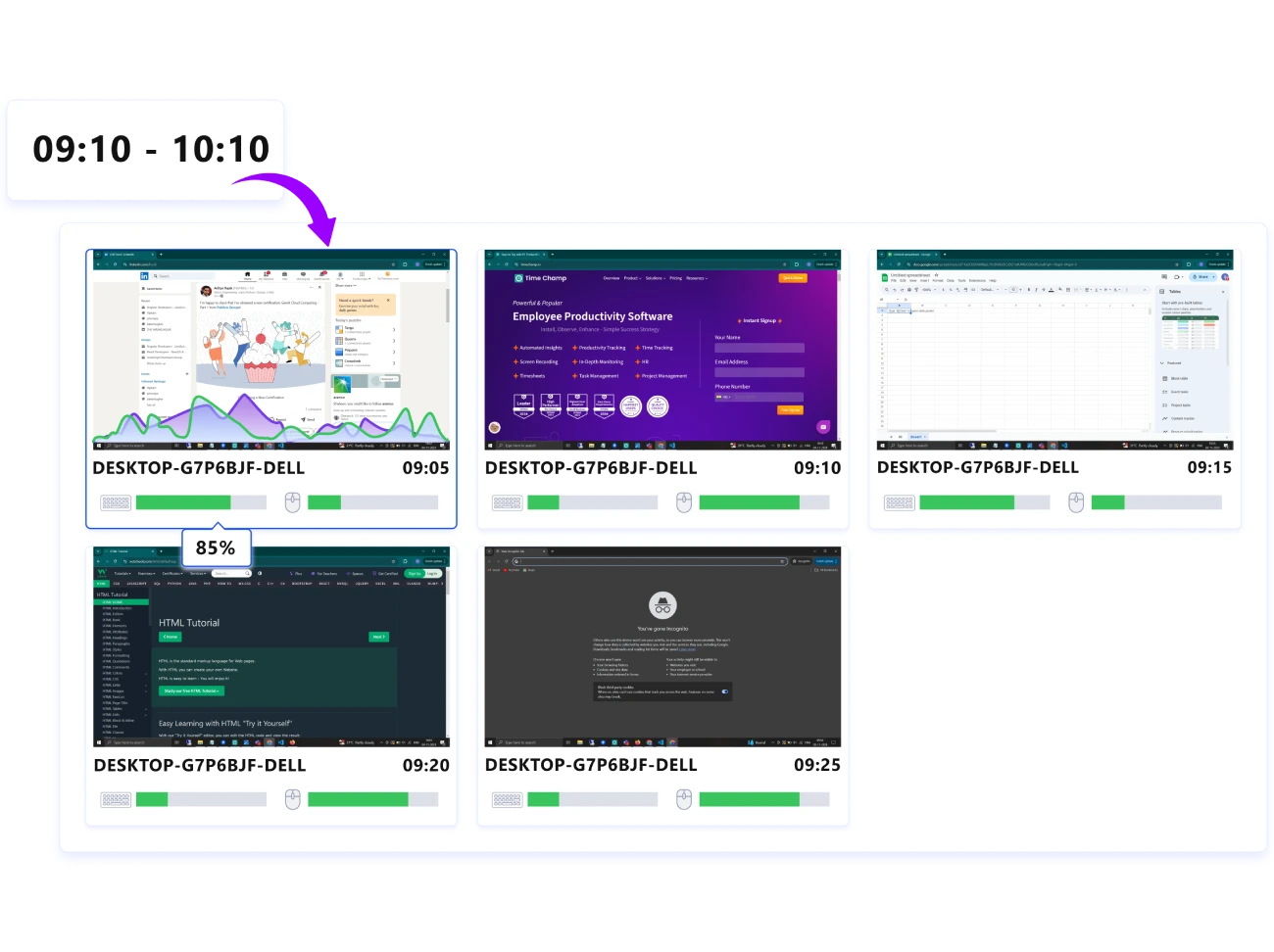 Capture Screenshots in Real Time dashboard